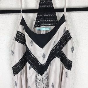 Lace Detail  Lavender and BlackTank Top